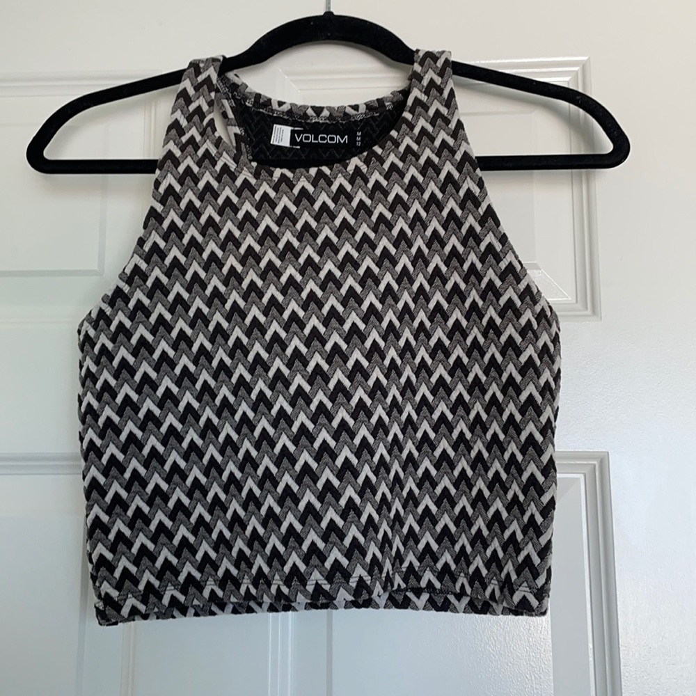 Volcom Patterned Crop Top with Racerback